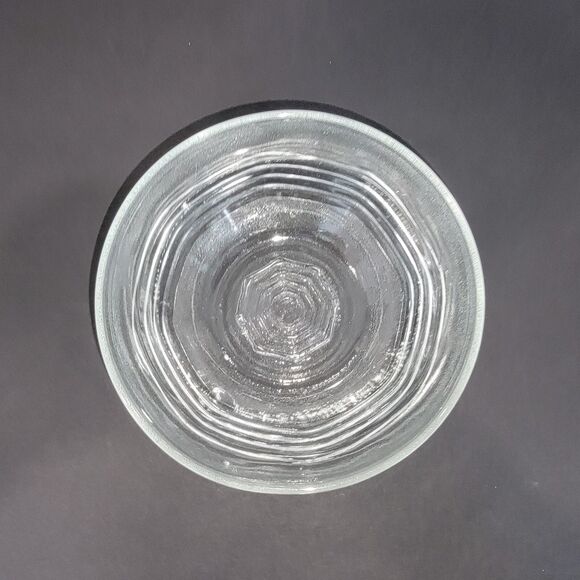 Vintage KIG of Indonesia Clear Glass Smooth & Textured Octagon Design Bowl 5" - Picture 3 of 9
